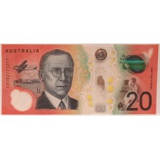 AUSTRALIA 2019 . TWENTY 20  DOLLAR BANKNOTE . LOWE/GAETJENS . RADAR SERIAL 71217